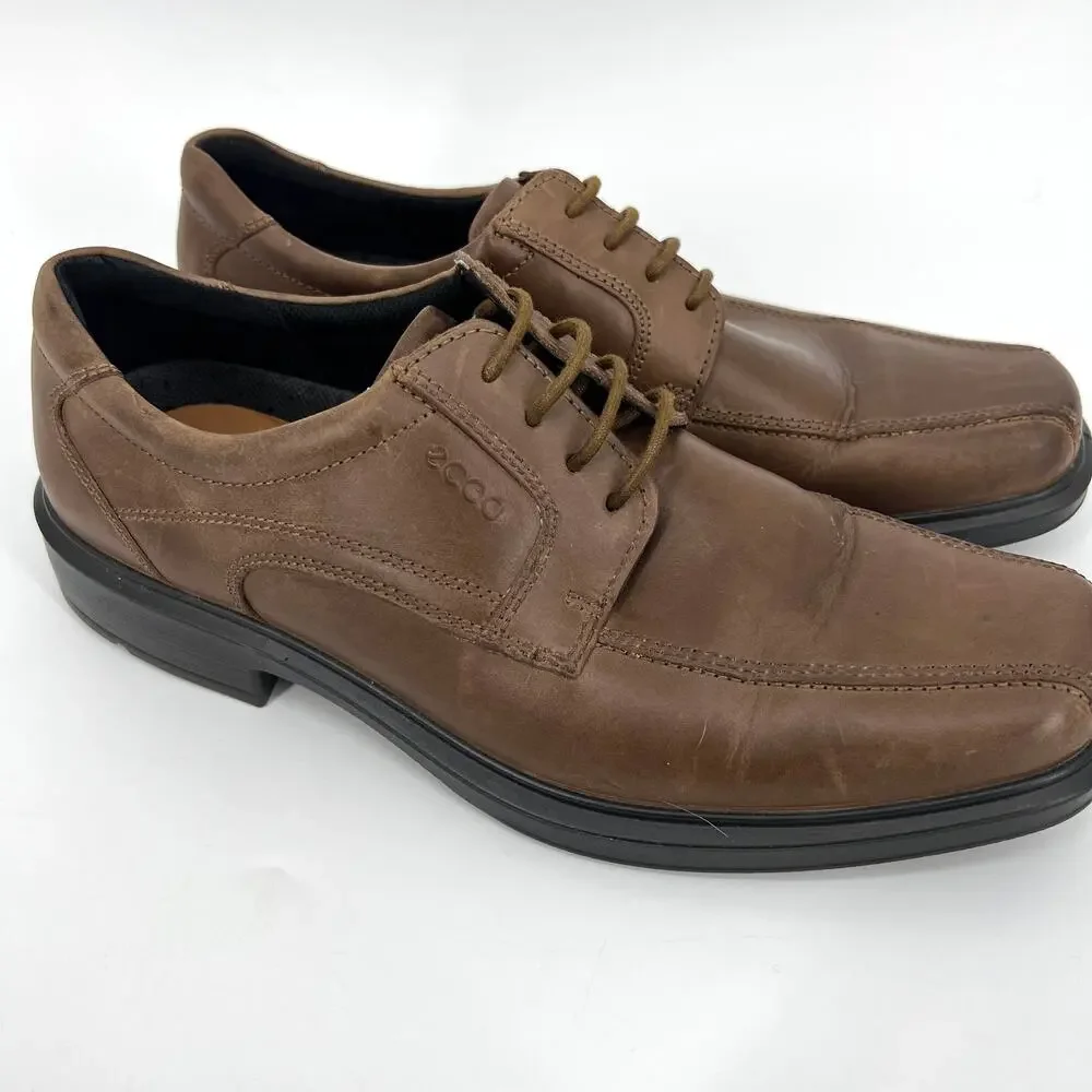 ECCO Mens Brown Leather Lace Up Loafers Euro Size 45